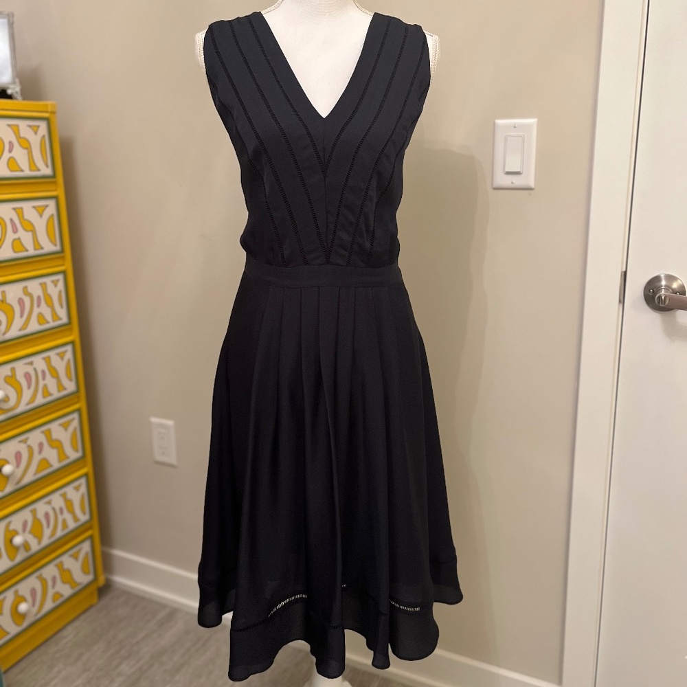 Banana Republic Navy Sleeveless A-Line Midi Cocktail Dress 14